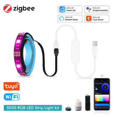 Smart Zigbee USB Led Lights Tuya Wifi RGB led Strip DC5V 5050 Smart Led TV Back Lighting Wok With Alexa Google Home