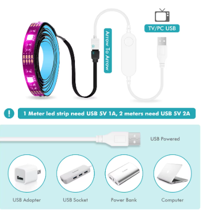 Smart Zigbee USB Led Lights Tuya Wifi RGB led Strip DC5V 5050 Smart Led TV Back Lighting Wok With Alexa Google Home